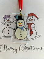 Handmade snowman Christmas keepsake card
