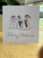 Handmade snowman Christmas keepsake card