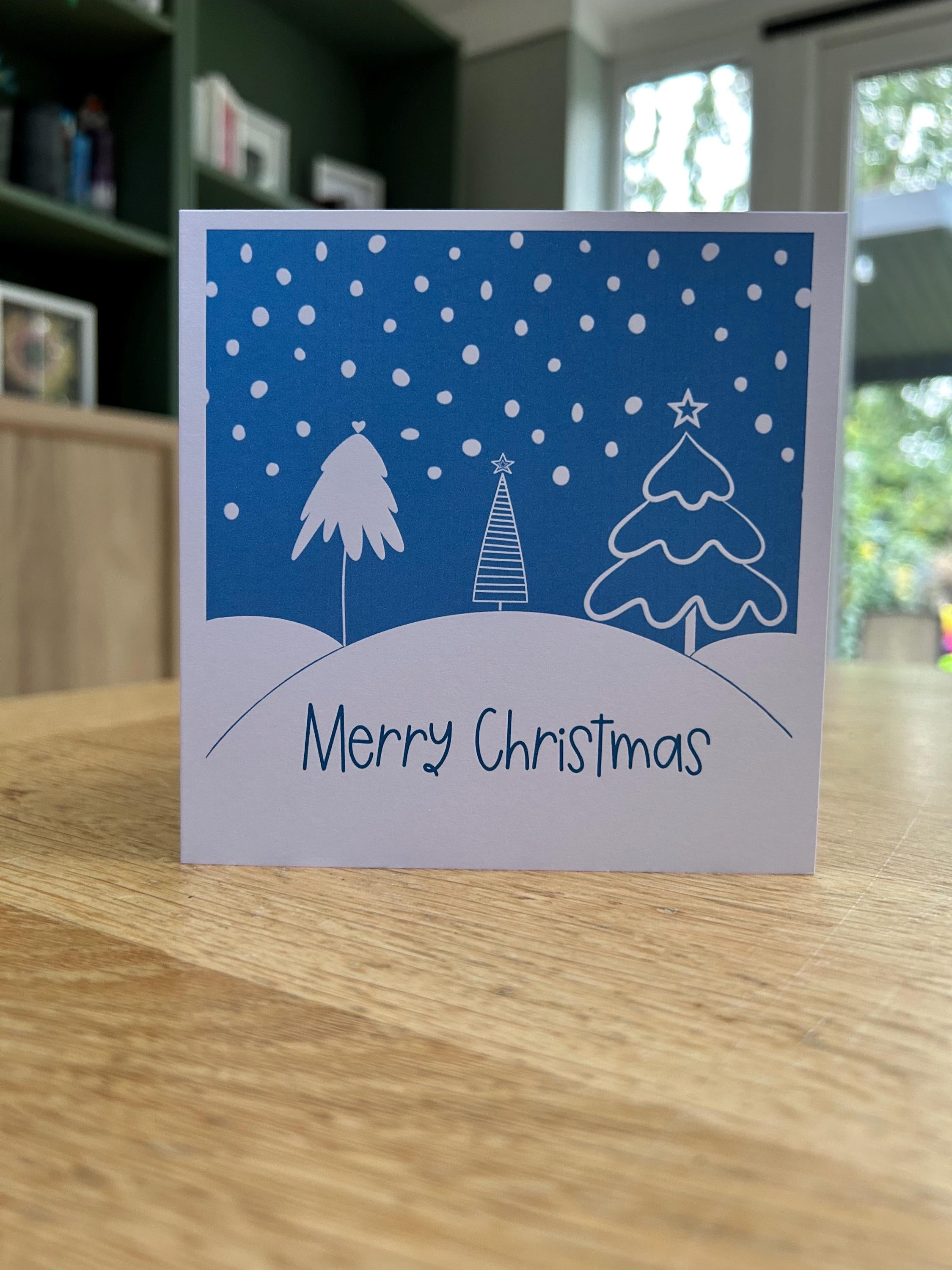 Handmade Christmas trees keepsake card