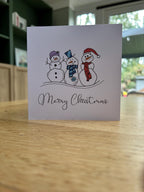 Handmade snowman Christmas keepsake card