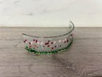 Handmade Fused Glass Floral Curve - pinks