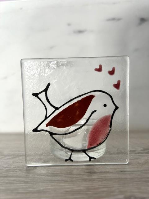 Handmade robin Tea Light Holder