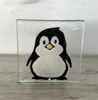 Handmade Fused Glass Penguin Tea Light Holder