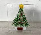 Fused Glass Christmas Tree Tea Light Holder