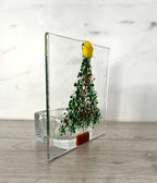 Fused Glass Christmas Tree Tea Light Holder