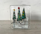 Fused glass Christmas tree, festive ornament, holiday decoration, holiday mantel decor, tabletop decoration, Christmas gift