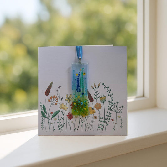 Handmade fused glass keepsake card