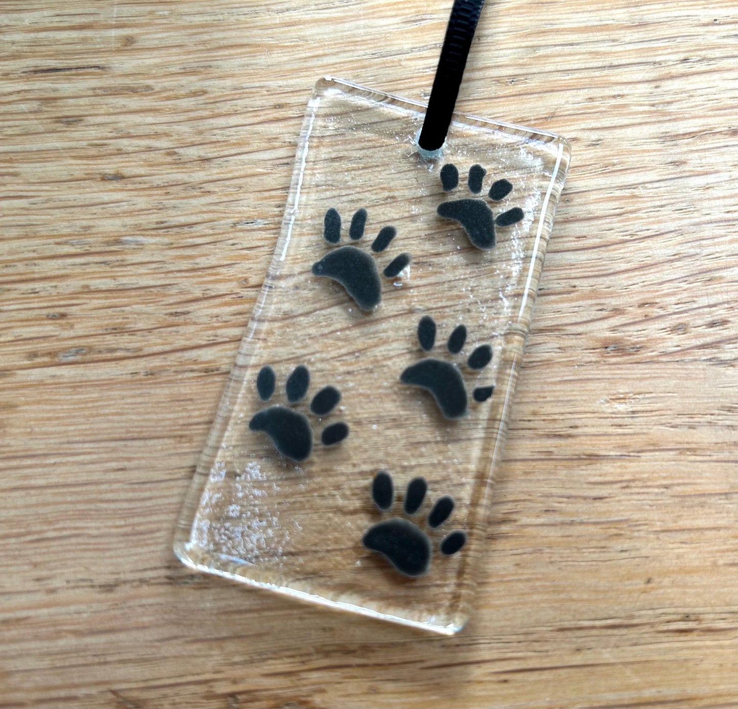 Cockerpoo greetings card with glass ornament