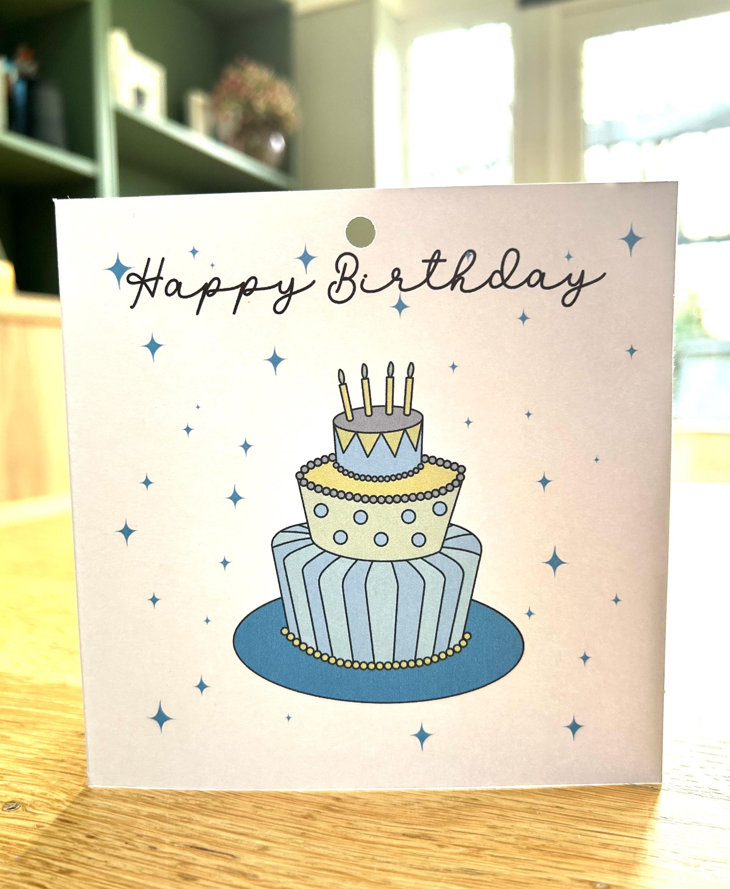 Birthday card with glass ornament
