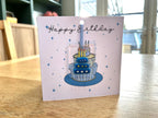 Birthday card with glass ornament