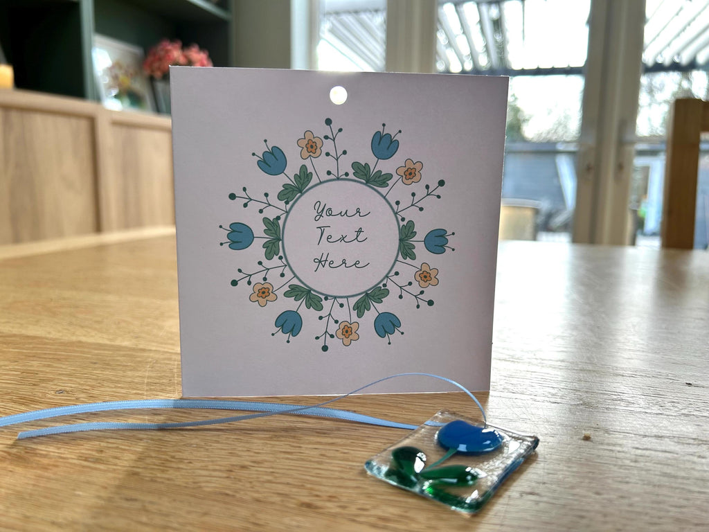 Flower card with Glass Keepsake