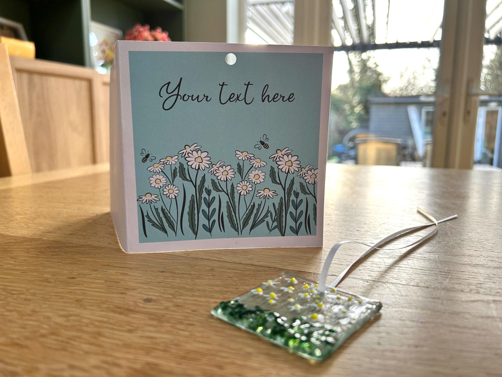Daisy card with glass ornament