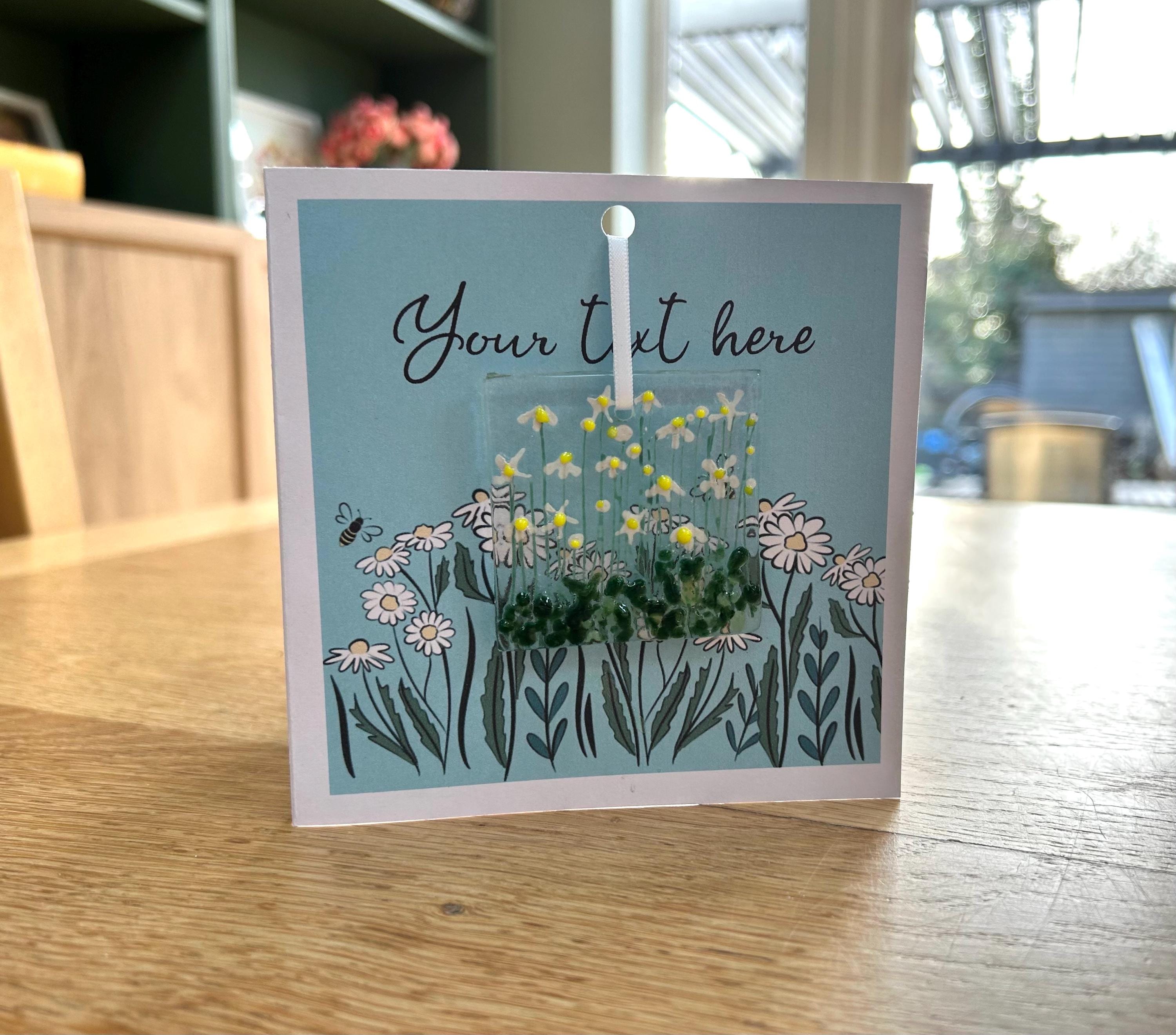 Daisy card with glass ornament