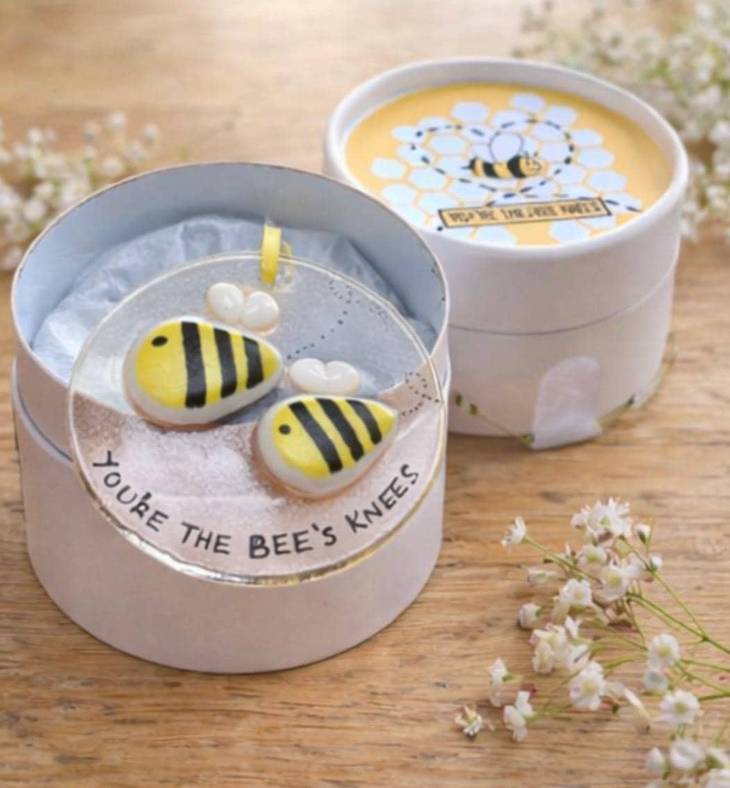 Fused Glass “You’re the bees knees” Bee Suncatcher – Handmade Gift