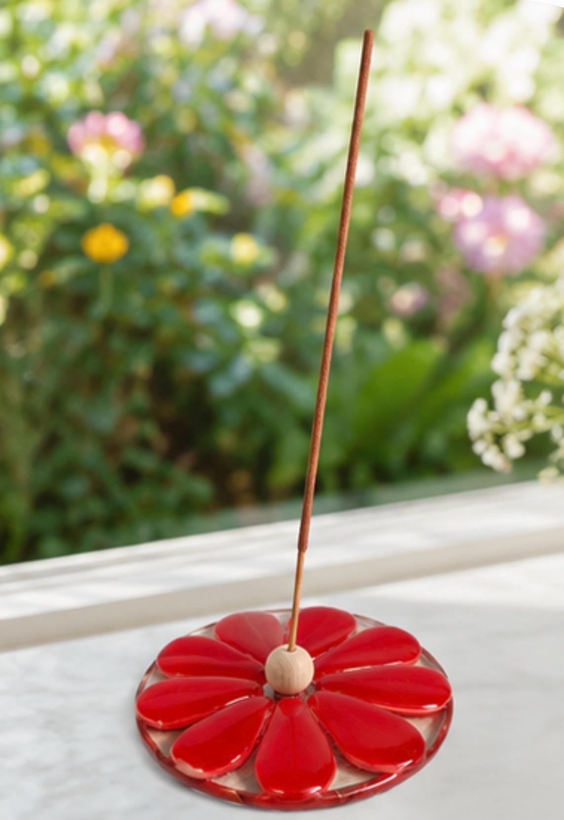 Handmade fused glass incense holder