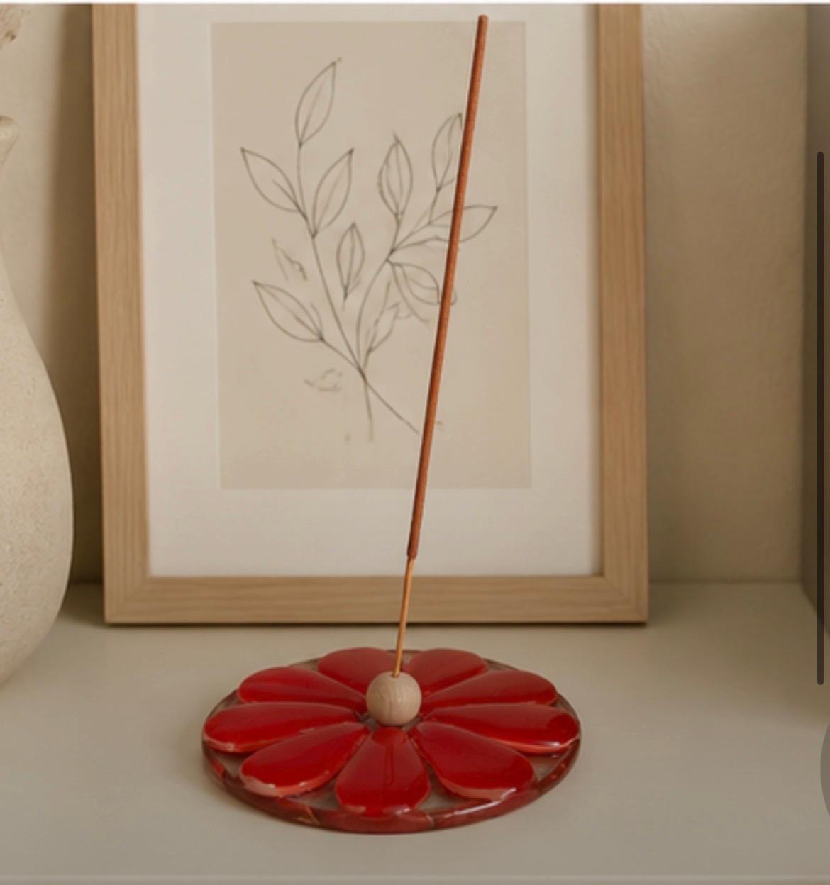 Handmade fused glass incense holder