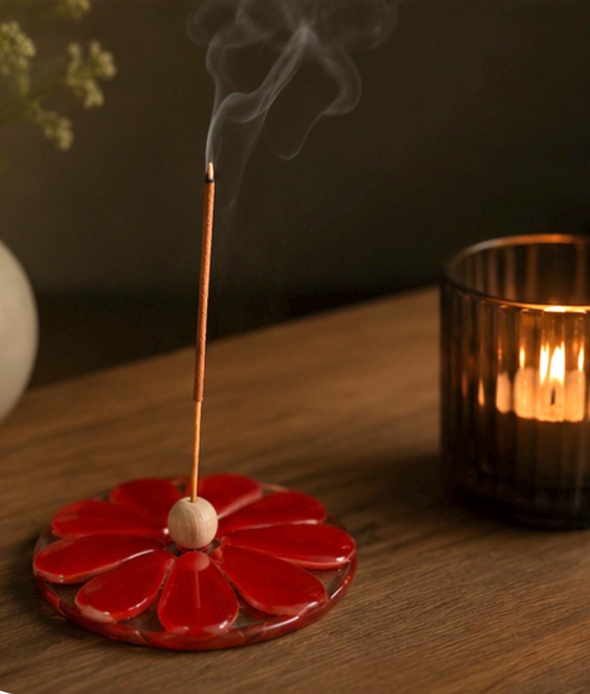 Handmade fused glass incense holder