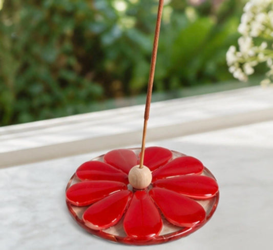 Handmade fused glass incense holder
