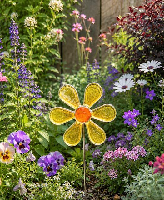 Handmade fused glass flower
