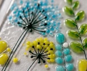 Handmade fused glass flower picture