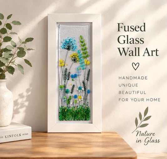 Handmade fused glass flower picture