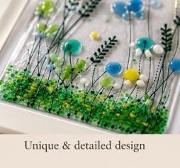 Handmade fused glass flower picture