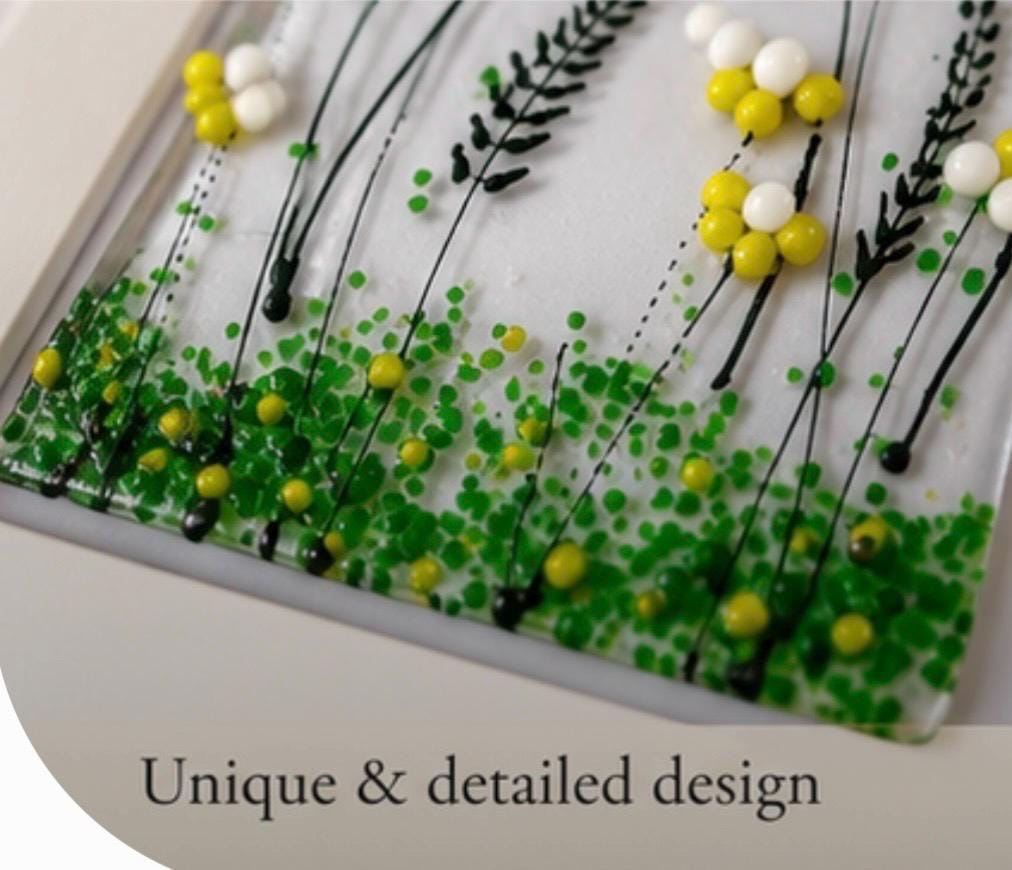 Handmade fused glass flower picture