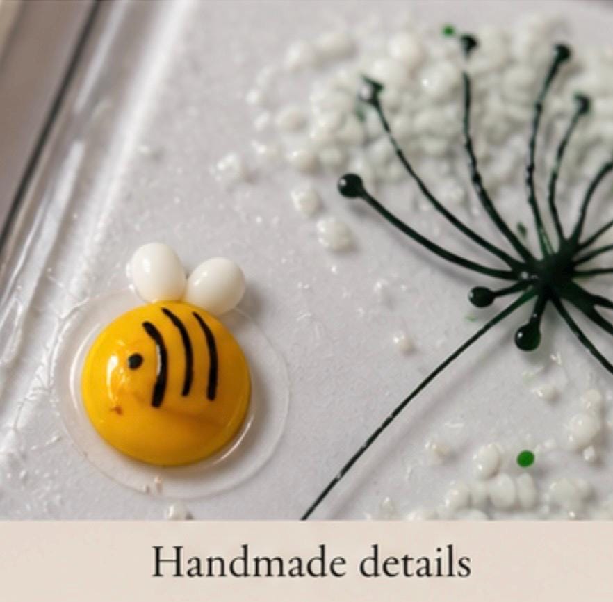 Handmade fused glass flower picture