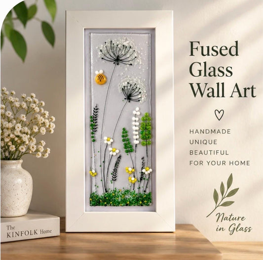 Handmade fused glass flower picture