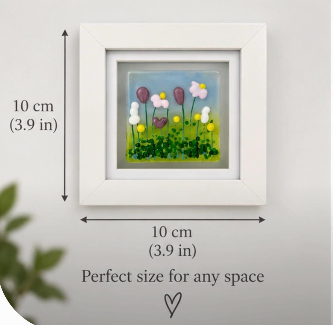 Handmade fused glass flower picture