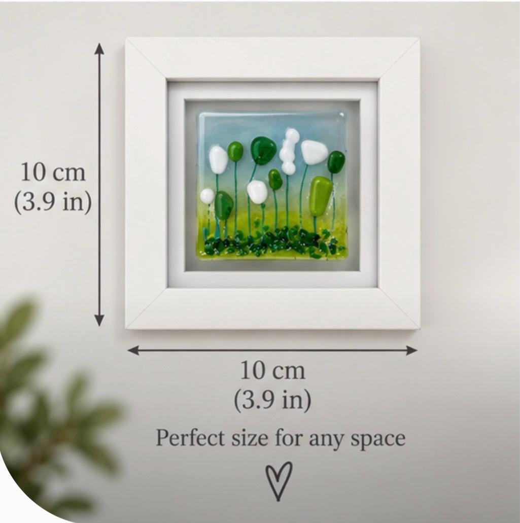 Handmade fused glass flower picture