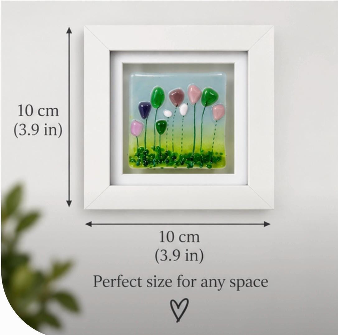 Handmade fused glass flower picture