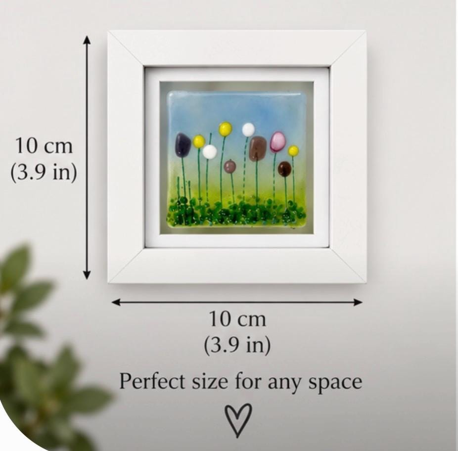 Handmade fused glass flower picture