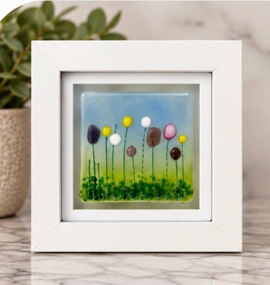 Handmade fused glass flower picture