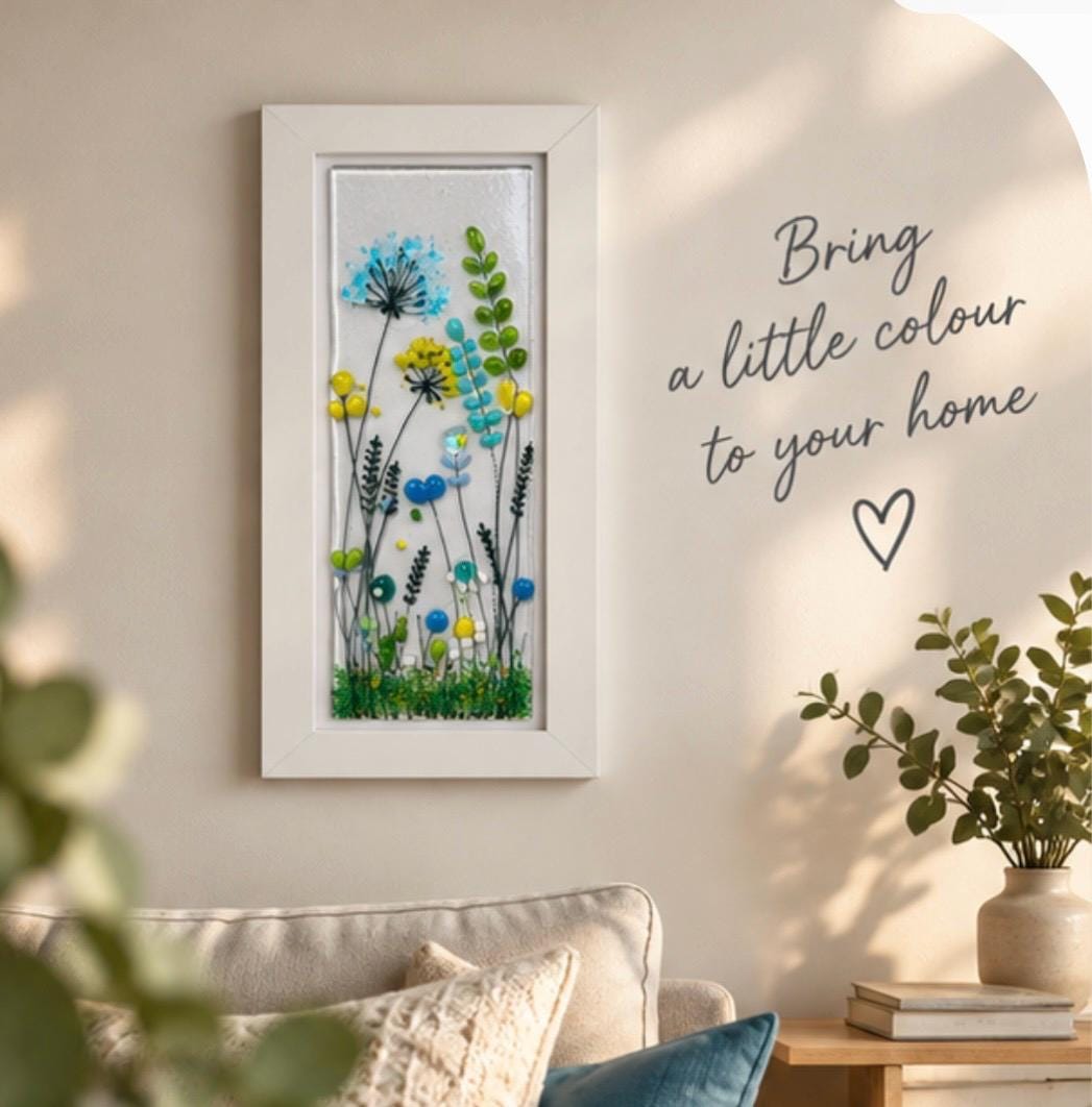 Handmade fused glass flower picture