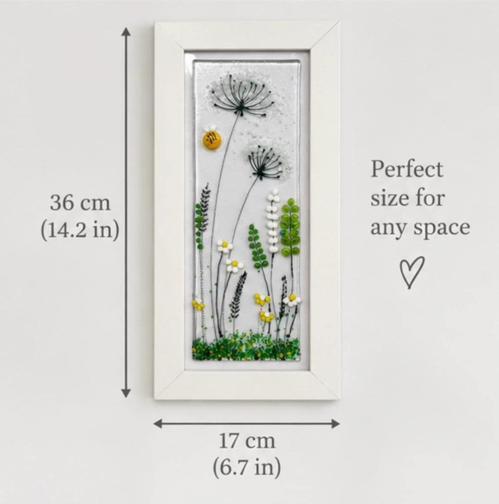 Handmade fused glass flower picture