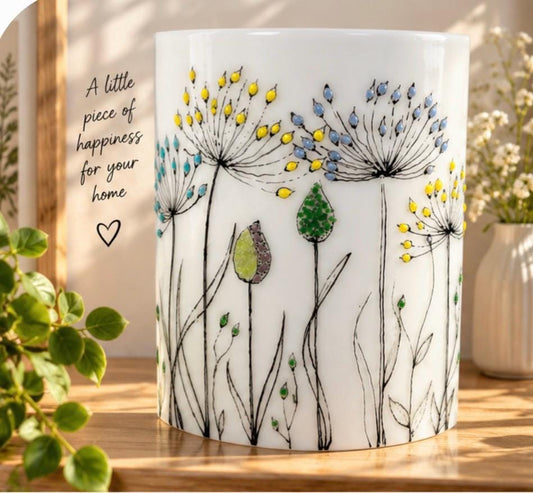 Handmade fused glass candle holder