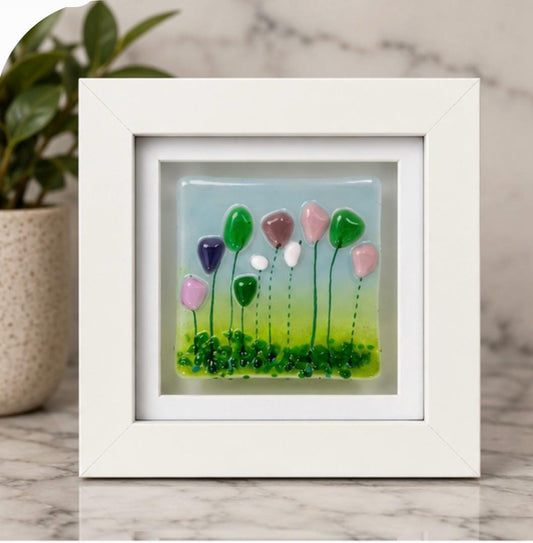 Handmade fused glass flower picture