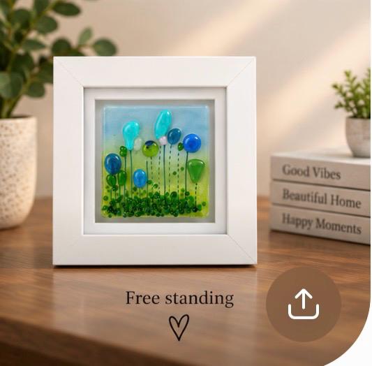 Handmade fused glass flower picture