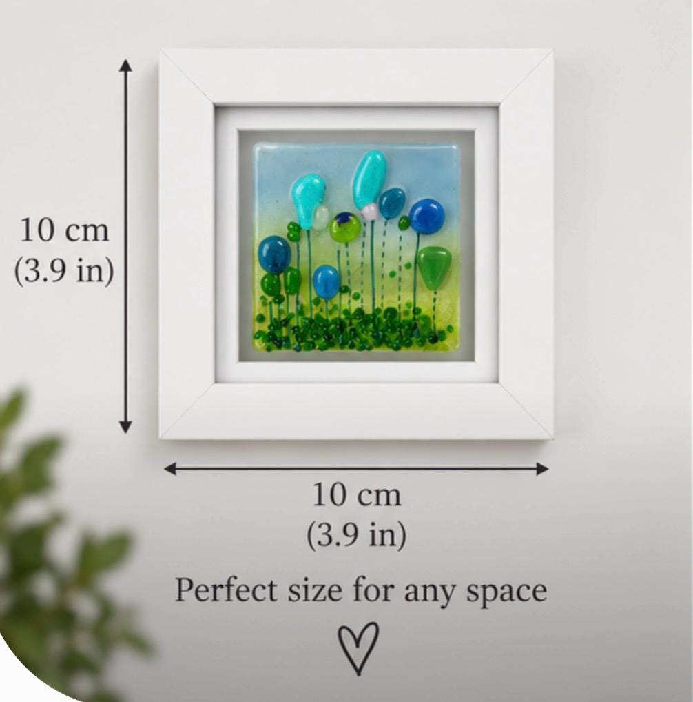Handmade fused glass flower picture