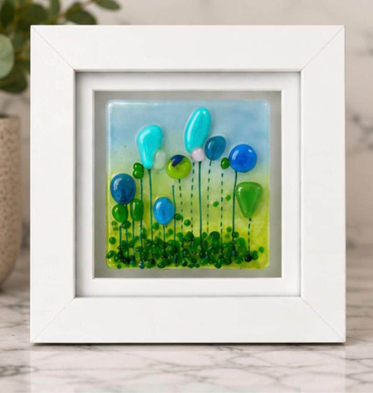 Handmade fused glass flower picture