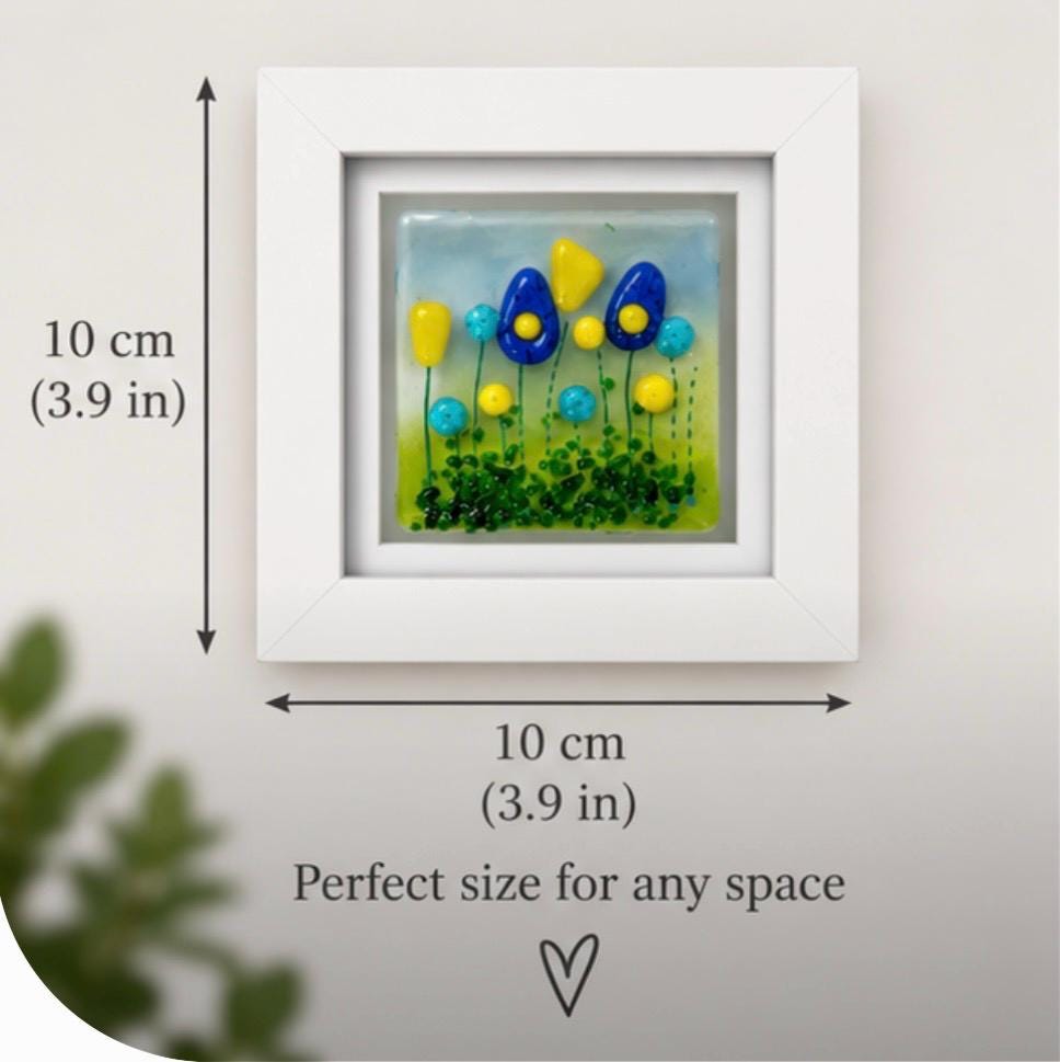Handmade fused glass flower picture