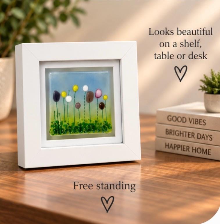 Handmade fused glass flower picture