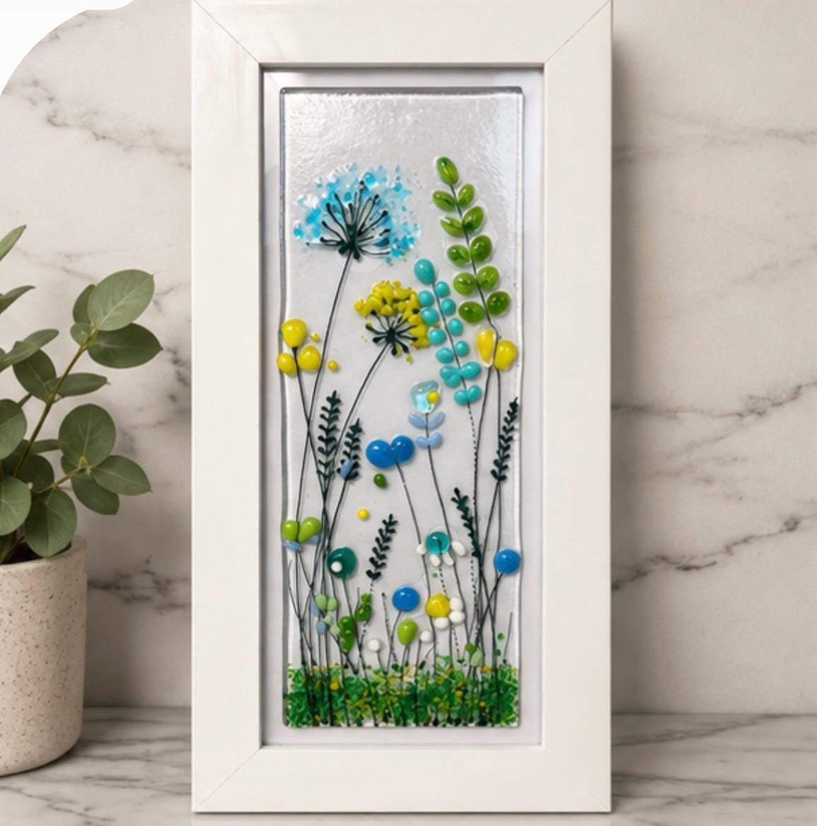 Handmade fused glass flower picture