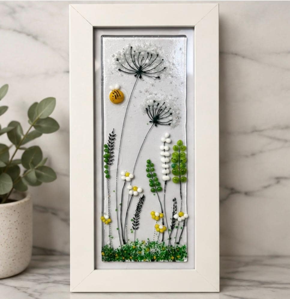 Handmade fused glass flower picture