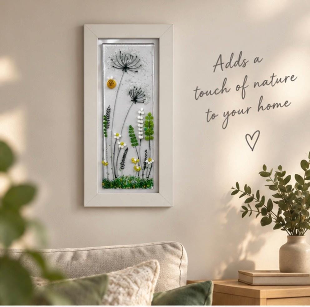 Handmade fused glass flower picture