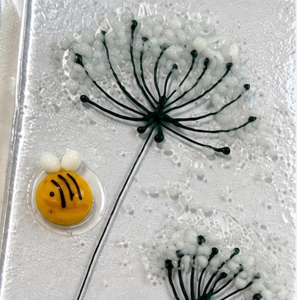 Handmade fused glass flower picture