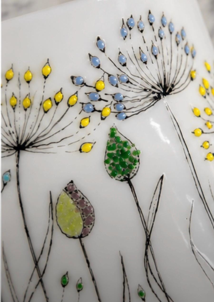 Handmade fused glass candle holder